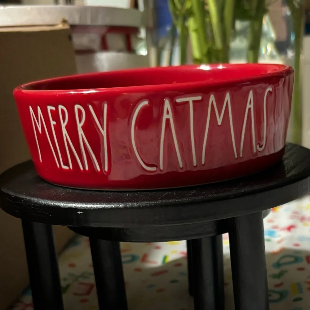 Rae Dunn MERRY CATMAS Cat Kitten Food Dish / Bowl
